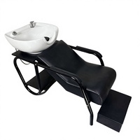 Fauteuil de lavage pour salon de coiffure en métal, mobilier commercial au design moderne et épuré pour salons de coiffure et barbiers, vente en gros