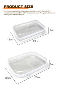 Boîtes de rangement rectangulaires transparentes en plastique avec fermeture éclair, empilables, style américain, pour jouets d'enfants et organisation des articles ménagers divers - Product Image 3