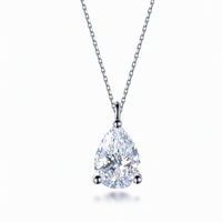 Chaîne à maillons en moissanite Kirin Pear, argent 925, pendentif minimaliste personnalisé, plaqué rhodium, cadeau de fiançailles ou d'anniversaire, pendentif OEM ODM
