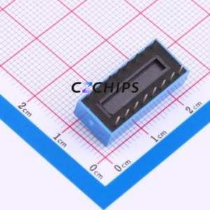 2.54-8P CJPB-L DIP Switch Through hole Component (THT) Switch Flat Toggle, Raised Type Single Pole Single Throw 8 PC Pin - Product Image 2