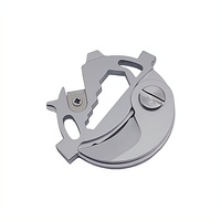 Couteau pliant multifonctionnel EDC pour le camping en plein air, la défense personnelle, en acier au carbone, avec clé à molette et porte-monnaie, portable