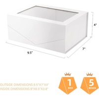 Boîte cadeau réutilisable pour la fête des mères avec couvercle magnétique (blanc brillant) – Boîtes rigides contenant des rubans et des cartes personnalisables