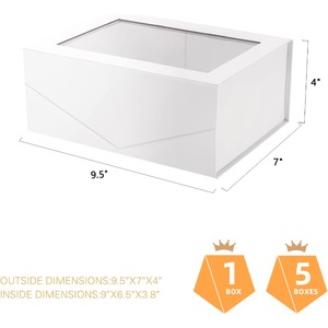 Window gift <b>box</b>, containing ribbons, cards, and a Mother's Day gift <b>box</b> with magnetic lid (bright <b>white</b>) that can be customized - Product Image 6