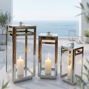Portavelas de Metal de Acero Inoxidable Hechos a Mano, Duraderos, en Tamaños Personalizados para Decoración del Hogar, Patio y Navidad, Venta al Por Mayor - Product Image 2