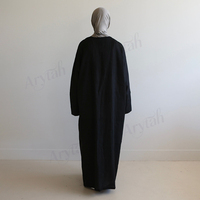Abaya ouverte noire de qualité supérieure, coupe ample, style cardigan long, pour femme musulmane, vente en gros, fabrication sur mesure