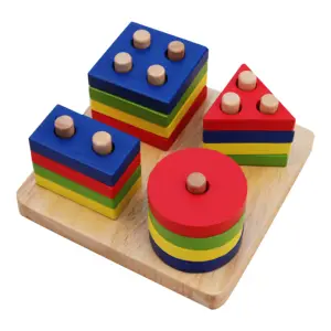 Bambini Giocattoli Educativi Geometrica degli animali di legno forma Ordinamento Stack Di Puzzle shape Sorter