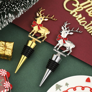 Christmas Reindeer <b>Wine</b> Stopper Gold And Silver Metal Bottle Sealer Holiday Gift - Product Image 4