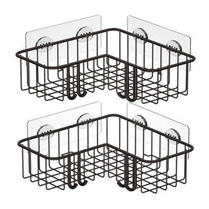 Lot de 2 <span class=keywords><strong>étagère</strong></span>s d'<span class=keywords><strong>angle</strong></span> modernes pour <span class=keywords><strong>douche</strong></span> d'hôtel, en acier inoxydable 304, avec crochets adhésifs, pour coins à 90 degrés, couleur or rose - Product Image 6