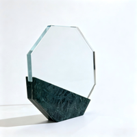Trophée en cristal de marbre en gros, personnalisé, gravé au laser, pour cadeau d'affaires