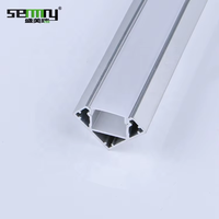 Vente chaude 30mm * 30mm LED profilé en aluminium coin LED éclairage d'armoire de Surface pour la décoration coupe et services de traitement de courbure