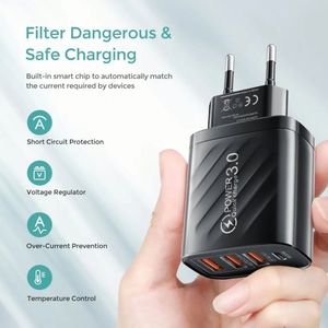 Cargador USB al por Mayor con 4 Puertos Tipo C, Adaptador de Carga Rápida para Teléfonos Móviles - Product Image 3