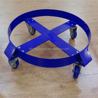 Chariot de transport de fûts robuste de qualité industrielle, construction en acier, résistant aux chocs, capacité de 200 L, pour garage et réparation