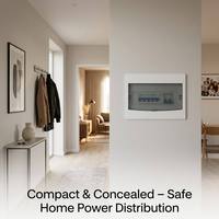 Boîtier de distribution dissimulé série AE 12 voies, panneau transparent givré, entièrement isolé en plastique, IP30, pour intérieur, basse tension