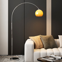 Lampe de sol semi-circulaire pour salon, design orange vif, lampe de chevet pour chambre à coucher, lampe de sol en arc Zeal Lighting