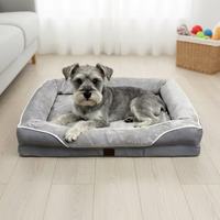 Vente en gros de lits orthopédiques en mousse pour chiens et chats, personnalisables, non masticables, rectangulaires pour l'hiver avec 4 côtés rembourrés