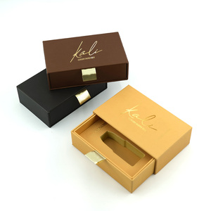 Small Premium Quality Colored Slide Pull Out Packaging Boxes Drawer Empty Bottle Paper Boxes With Dyed Eva Liner