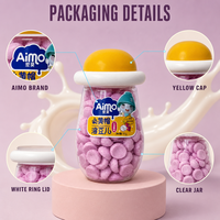 Aimo Biscuits semi-mous pour bébés, saveur fraise, enrichis en protéines et probiotiques, saveur fruitée, boîte de 16g, durée de conservation 12 mois, Drop
