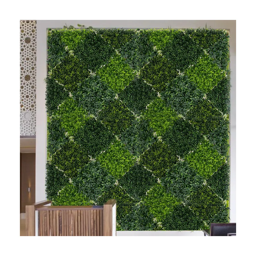 Pq76 Vertical Jardim Faked Plástico Folhas Parede Outdoor Decor Privacidade Cerca Artificial Wall Plant Decoração