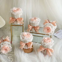 Vente en gros de fleurs conservées couleur personnalisée stabilisée roses éternelles immortelles conservées mini bouquet en boîte pour cadeau de fête des mères