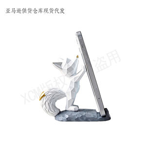 Support de téléphone géométrique licorne en résine personnalisée, cadeau décoratif pour bureau, figurine fantaisie mignonne, cadeau idéal pour les amoureux des licornes - Product Image 2