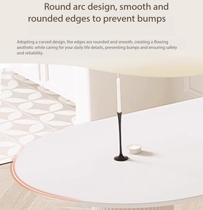 Mesa de Comedor Moderna de Estilo Crema, Ovalada, de Piedra Sinterizada, con Patas de Acero al Carbono, para Apartamento - Product Image 5