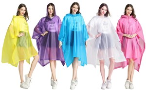 <span class=keywords><strong>Chubasquero</strong></span> impermeable de PEVA para hombres y mujeres, Ponchos de lluvia de gran tamaño con logotipo impreso, <span class=keywords><strong>chubasquero</strong></span> de gira, Poncho de lluvia directo de fábrica - Product Image 3