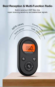 Radio FM AM Mini Portatile con Ricarica USB-C, Display Retroilluminato e Clip per Riunioni, Passeggiate e Uso Domestico - Product Image 5