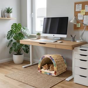 Umweltfreundliches Natürliches Entspannendes Rattan-Tierbett für Hunde und Katzen mit Kristalldekoration, Anpassbar mit dem Namen des Haustiers - Product Image 2