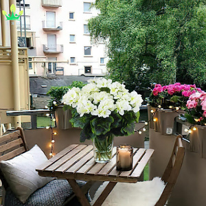 Géraniums Artificiels Fleurs De Soie Blanc Bush Fleurs Géraniums Branche pour Jardin Patio Grave Vase Table Centre De Table Décor Intérieur - Product Image 4