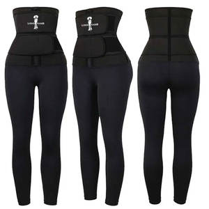 Leggings de sauna <span class=keywords><strong>pour</strong></span> femmes avec corset amincissant personnalisé, 2 ceintures de maintien <span class=keywords><strong>pour</strong></span> la taille et le <span class=keywords><strong>ventre</strong></span>, <span class=keywords><strong>pour</strong></span> la perte de poids - Product Image 1