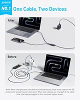 Câble Anker A8895 1,8 m 2-en-1 USB C vers USB C 140W Max Charge rapide pour iPhone 15