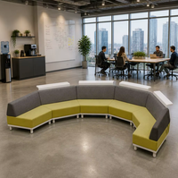 Ensemble de canapés de réception de bureau modulaires extensibles en tissu avec structure en bois pour usage commercial
