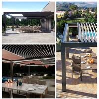Pergola de jardin en aluminium de luxe avec toit rétractable motorisé à lames bioclimatiques