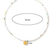 Perles de pierre naturelle collier pendentif coeur pierre de naissance bijoux de mode faits à la main collier de perles en gros