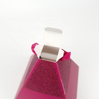 Boîte pliante en papier pyramide de haute qualité avec fenêtre et poignée en corde pour mariage, fête d'anniversaire, événement, emballage cadeau
