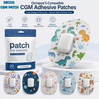 Patchs adhésifs personnalisés sans latex pour capteur CGM Omnipod 5, imprimés sur mesure, motif dessin animé, pour enfants, marque privée OEM