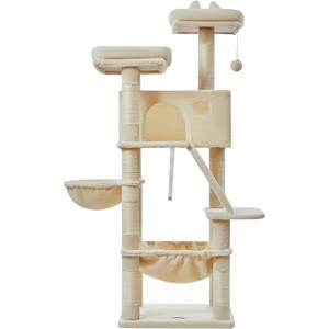 Torre Tiragraffi per Gatti in Stile Classico, Ecologica, con 8 Tiragraffi in Carta di Sisal, Altezza 57,5 Pollici, <span class=keywords><strong>Extra</strong></span> <span class=keywords><strong>Large</strong></span>, per Interni, con Cuccia in Legno e Cartone - Product Image 2