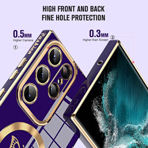 Accesorios de lujo para teléfono móvil, <span class=keywords><strong>funda</strong></span> trasera magnética, Fundas para Samsung Galaxy S24 S23 Plus S22 <span class=keywords><strong>S21</strong></span> <span class=keywords><strong>Ultra</strong></span>, <span class=keywords><strong>funda</strong></span> para teléfono - Product Image 3