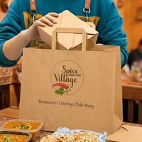 Sac alimentaire en papier kraft de haute qualité, universel, avec poignée plate renforcée internement et base robuste, idéal pour le pain chaud, les biscuits, les pâtisseries et les produits de boulangerie à emporter.