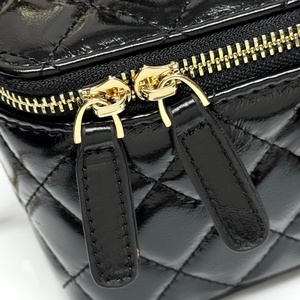 Sacs à bandoulière de luxe en cuir véritable avec chaîne, poignée métallique, double fermeture éclair, motif écossais, pour cosmétiques - Product Image 6