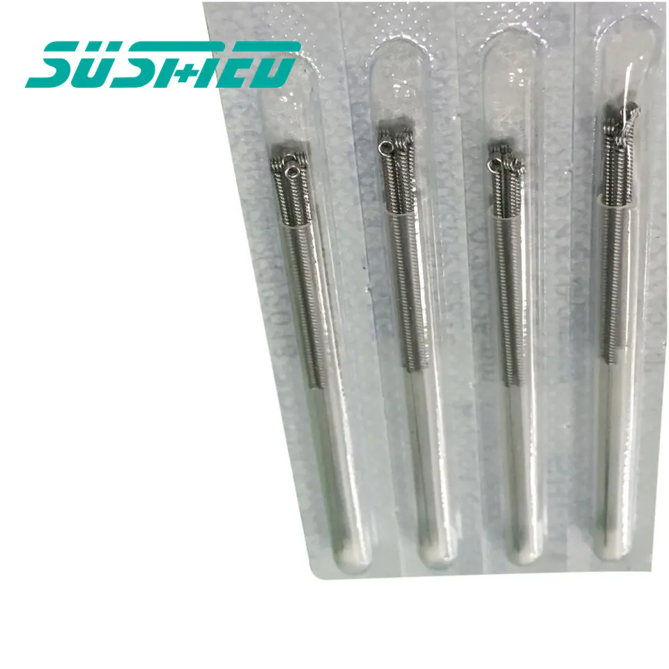 Aiguilles d'acupuncture à poignée en acier inoxydable à bout plat de haute qualité Aiguille d'acupuncture stérile jetable
