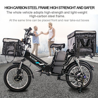 Bicicleta Eléctrica de Carga con Frenos de Disco Hidráulicos, 48V 62Ah, Batería Doble de Litio, para Adultos, Entrega de Comida