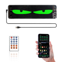 Panel de Pantalla LED Dinámico con Ojos de Demonio Animados para Vehículos, Luces Intermitentes con Ojos de Diablo, Barra Flexible con Alimentación USB para Interiores/Exteriores, SDK Fotográfico