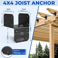 Soporte de Acero con Recubrimiento en Polvo para Montaje de Postes de Madera, Anclaje de Vigas Estructurales de Alta Resistencia, Herrajes para Pérgolas y Terrazas