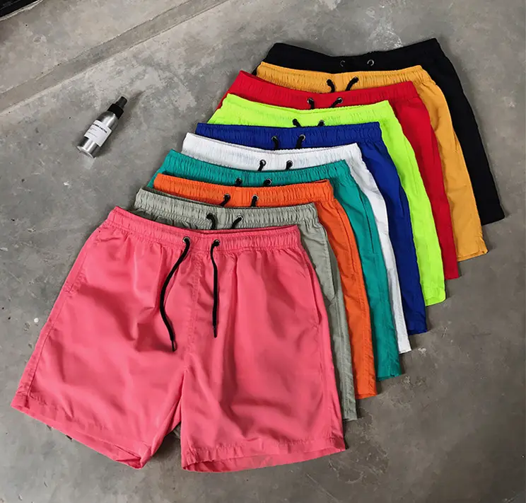 Повседневные Простые уличные эластичные спортивные штаны из полиэстера, мужские летние спортивные шорты