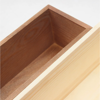 Boîte de rangement de bureau carrée en bois naturel poli avec logo personnalisé pour la décoration de la maison