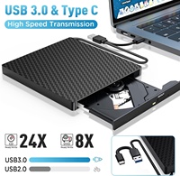 Lecteur DVD externe USB Type-C/enregistreur/lecteur optique, graveur de CD-RW/DVD-RW, compatible avec ordinateur portable et ordinateur de bureau
