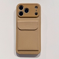 Étui de protection intégrale pour téléphone portable, compatible avec les modèles 17/15 Pro, couleur unie, peint par pulvérisation, pour porte-cartes