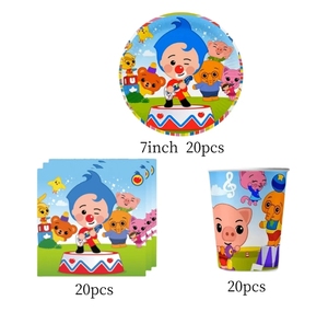Decorazioni per Feste a Tema Circo e Clown, Set di Stoviglie con Piatti, Bicchieri, Tovaglioli e Tovaglia per Baby Shower e Feste di Compleanno per Bambini - Product Image 2