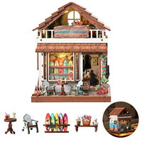 Kit de Bricolaje para Rincón de Lectura, Rompecabezas 3D de Madera para Inserción en Estantería, Diorama con Luz LED, Miniatura con Certificación EN71 y CPC